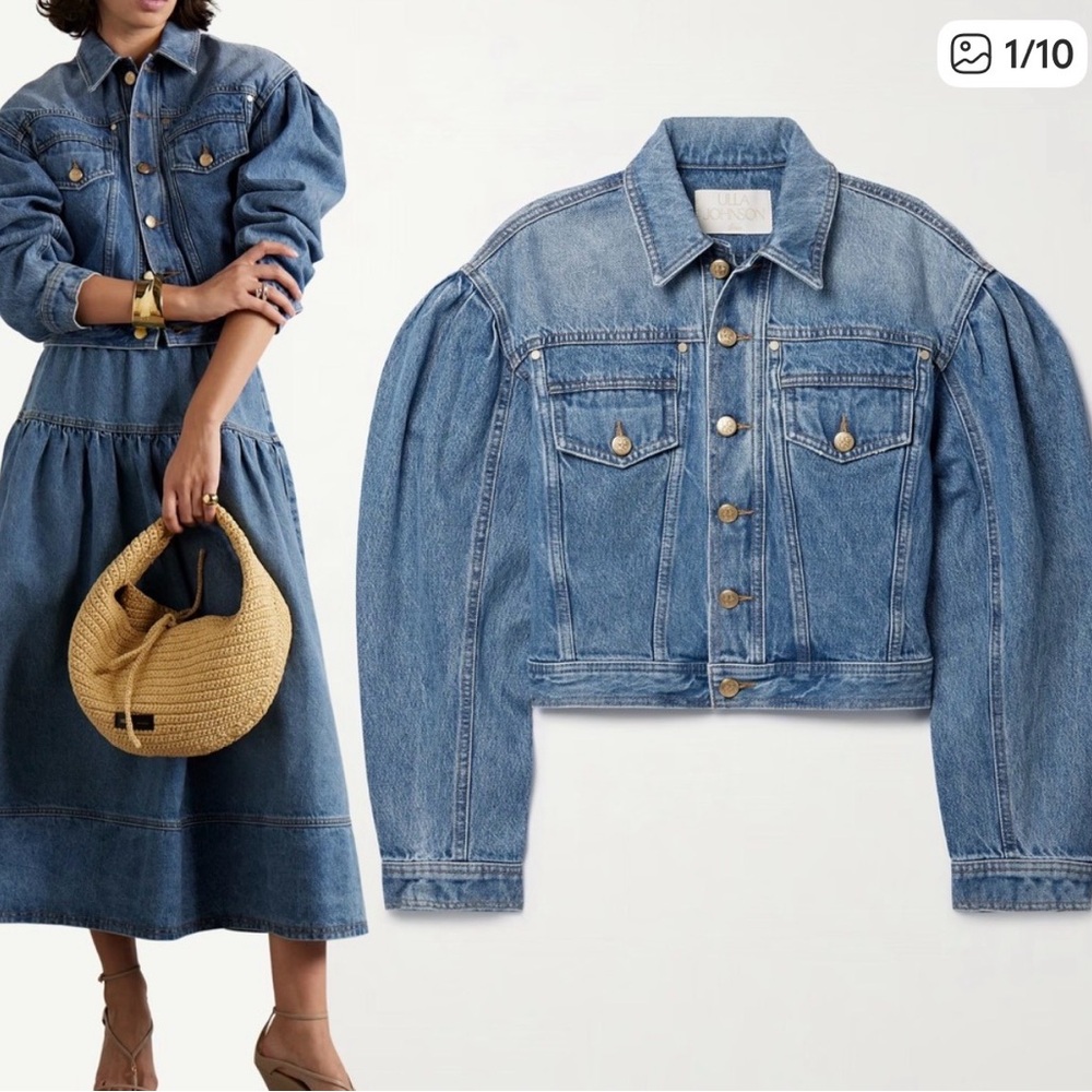 Ulla Johnson Cosette Cropped Denim Jacket